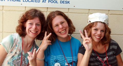 Three smiling girls