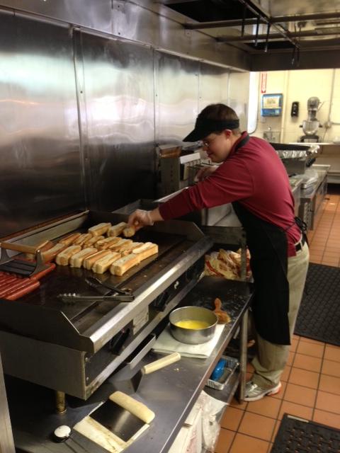 Brendan at work in the kitchen