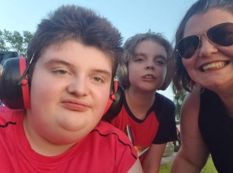 Logan, MJ, and their mom